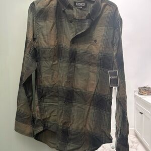 Ezekiel Green and Brown Plaid Shirt NWT size M